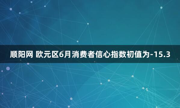 顺阳网 欧元区6月消费者信心指数初值为-15.3