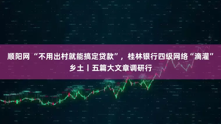 顺阳网 “不用出村就能搞定贷款”，桂林银行四级网络“滴灌”乡土丨五篇大文章调研行